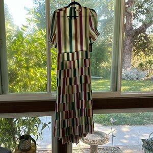 NWT  DVF Zadie Doric Stripe Maxi Dress in 14